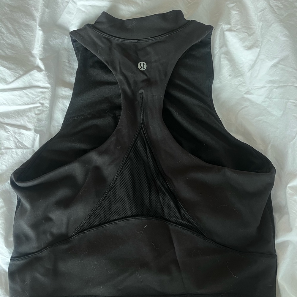 Size 6 Lululemon black high neck tank